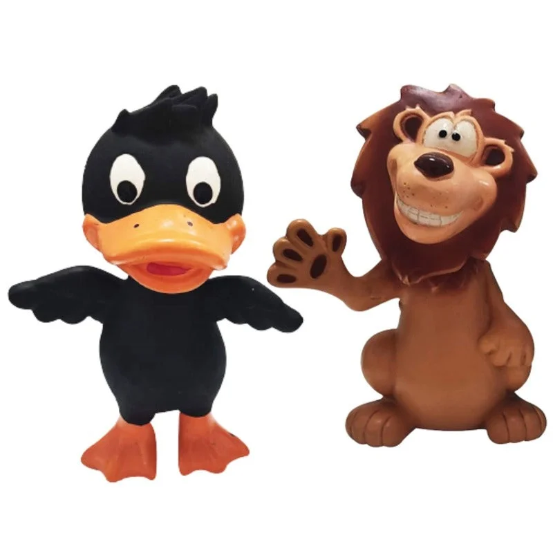 - Parrot toy selectionGoofy Tails Latex Dog Toy Combo (Duck + Lion) Squeaky Toy Combo for Dogs & Puppies