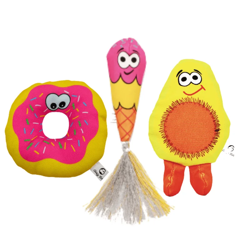 - Plush pet toy selectionGoofy Tails Plush Cat Toy Combo Donut + Ice Cream + Avocado