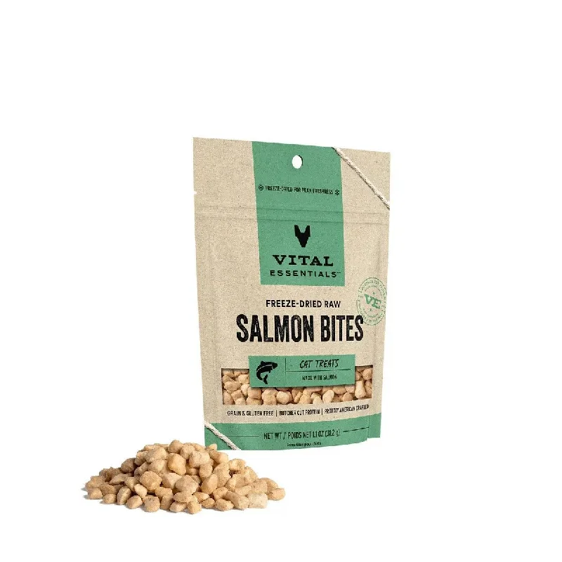 - Natural latex pet mattressVital Essentials® Freeze-Dried Salmon Bites Cat Treats, 1.1 Oz - Natural latex pet mattressVital Essentials® Freeze-Dried Salmon Bites Cat Treats, 1.1 Oz