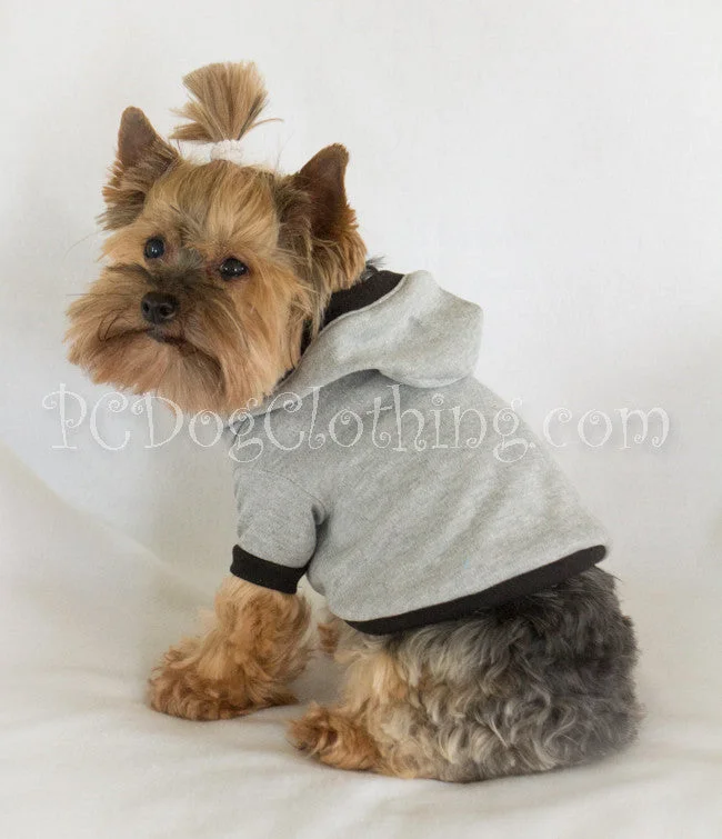 XX brand pet fashionGray and Black Knit Hoodie