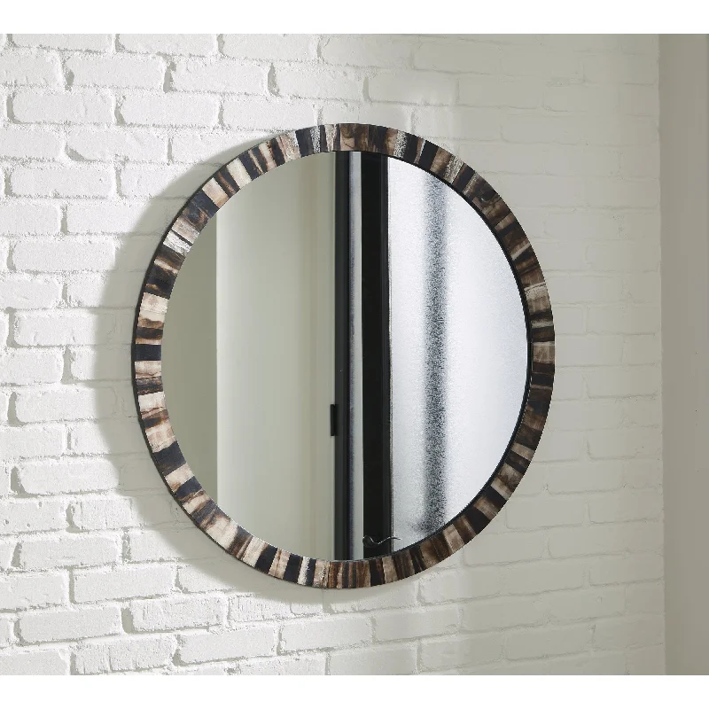 - Car dog seat beltSignature Design by Ashley Ellford Black/Brown Accent Mirror - 36" W x 36" D x 0.75" H