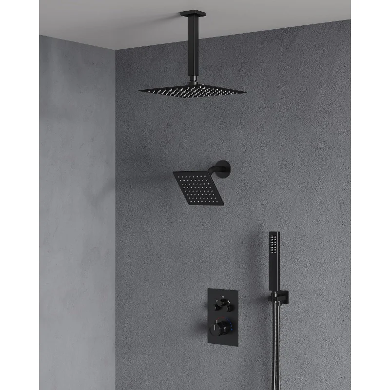 - Summer pet ice matThermostatic Shower Faucet 12" High-Pressure Dual Showerheads with Rough-In Valve