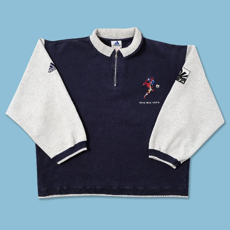 - Air box TSA certified check-inVintage adidas World Cup '74 Q-Zip Sweater Large
