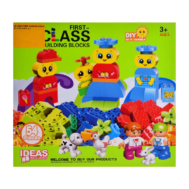 - Organic cotton dog bibsLX-A820 FIRST CLASS BUILDING BLOCKS 54PC A.I