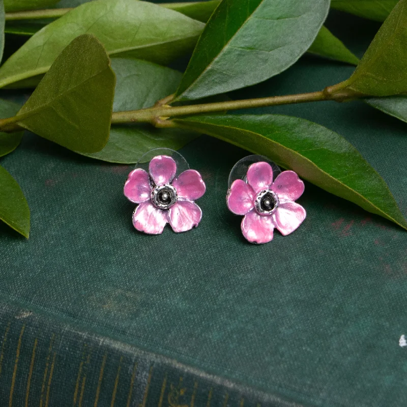 ---Pink Blossom Post Earrings