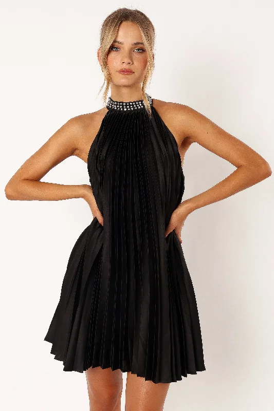  -Anti-scratch scratching board AND cat bed in oneLizzy Halterneck Mini Dress - Black