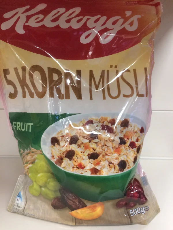 - Cat stress soothing sprayKelloggs 5 Korn Musli with Fruit 500g