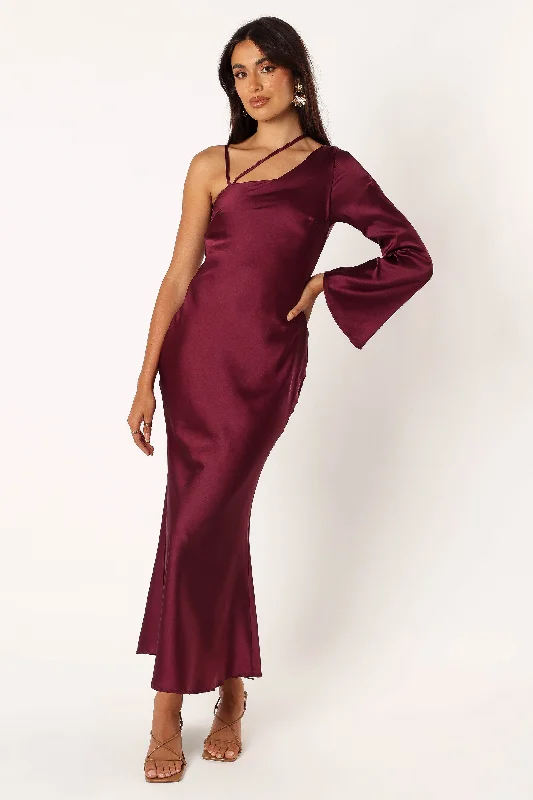- Winter warm clothes for short-haired dogsMoly One Shoulder Midi Dress - Wine