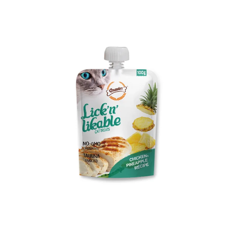  . **Ingredient-Related**  GNAWLERS Lick N Likable Treat Chicken & Pineapple Flavour