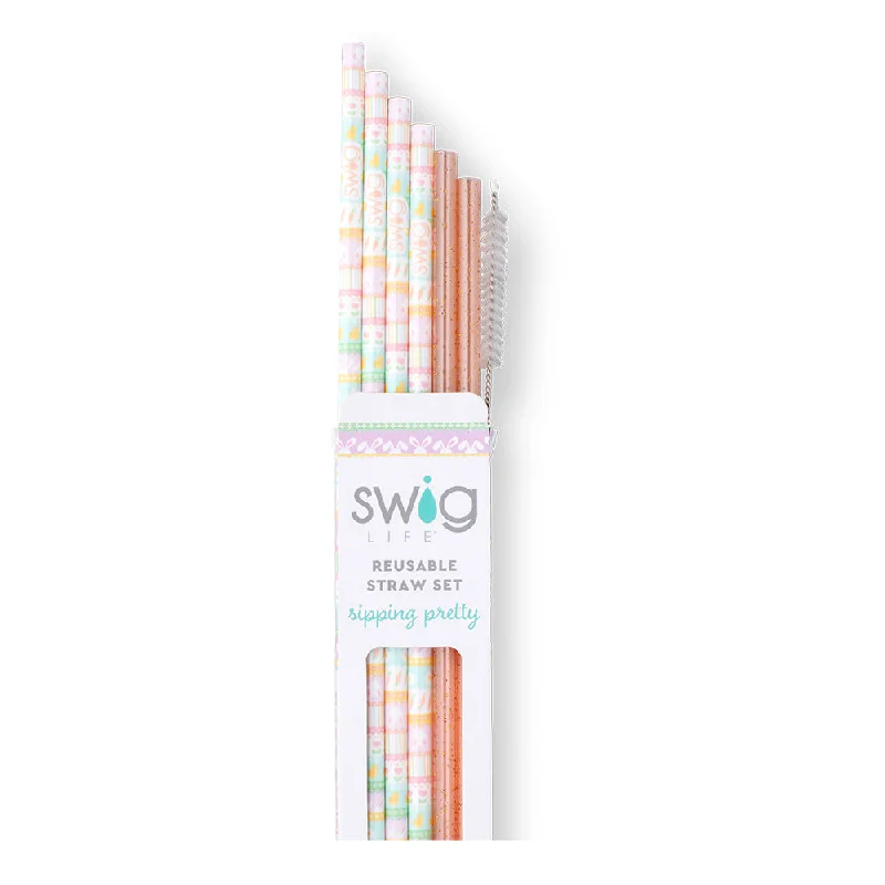 - Cat nail clippers with LED lightsBunny Trail + Peach Glitter Reusable Straw Set