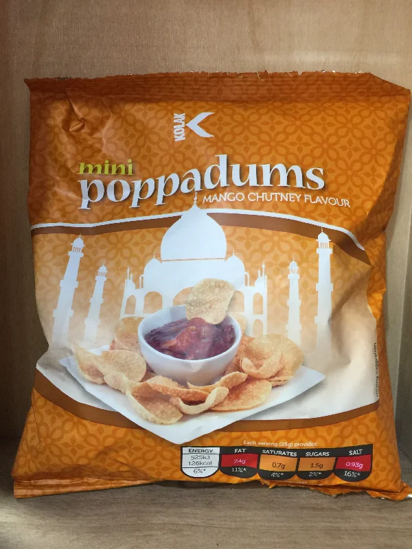- Pet stroller can be taken on the planeKolak Mini Poppadums Mango Chutney Flavour 50g