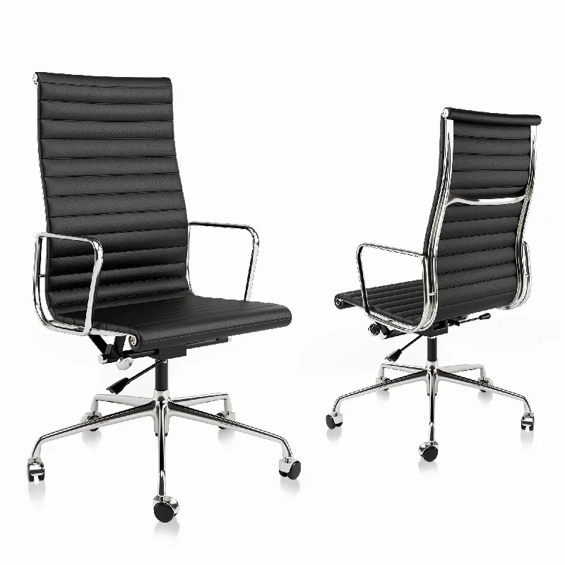 - Chinchilla cooling ice nest ceramic plateBlack High Back Ergonomic Genuine Leather Ribbed Office Computer Chair - N/A