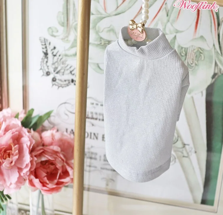 Pet retro style clothesShimmer Turtleneck in Silver