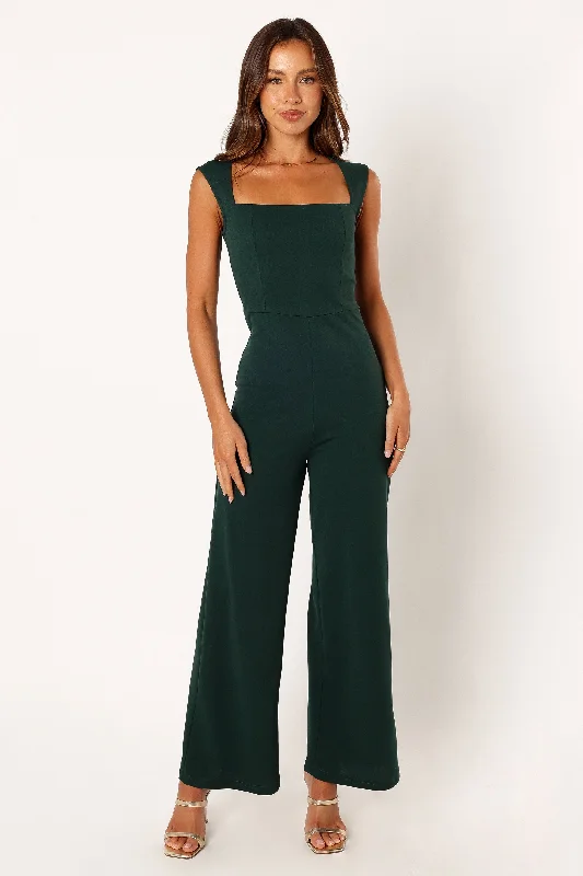 - Rabbit grass rack to prevent waste food boxIris Jumpsuit - Emerald