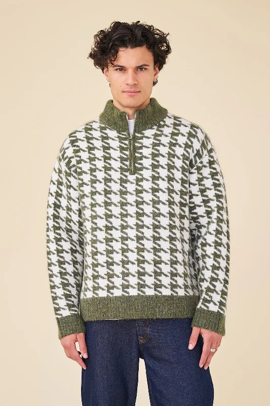 - Cat stress soothing sprayDOGTOOTH ALPACA 1/4 ZIP KNIT - MOSS