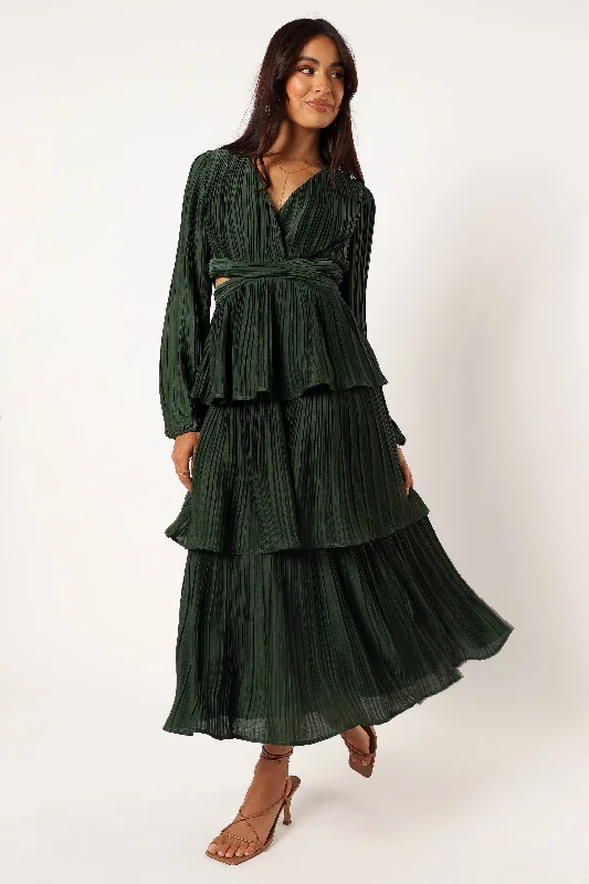  -Anti-slip claw protection raincoat FOR dogsPippa Long Sleeve Midi Dress - Emerald