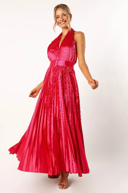 - Postoperative pet anti-licking Elizabethan collarGreta Halterneck Maxi Dress - Magenta
