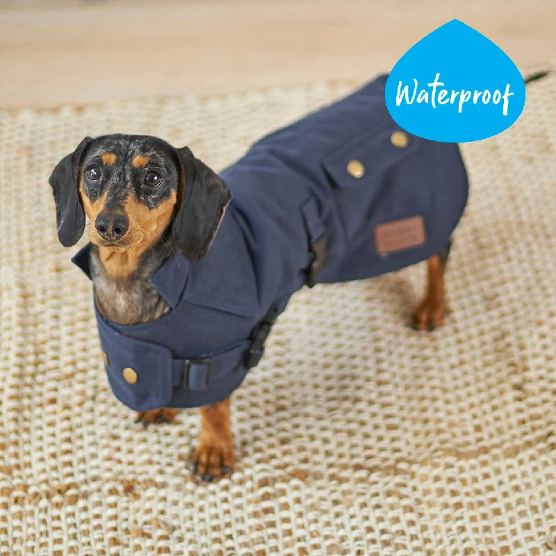  -Splash-proof food bowl AND Anti-choking slow food bowlAussie Oilskin Dog Coat - Navy