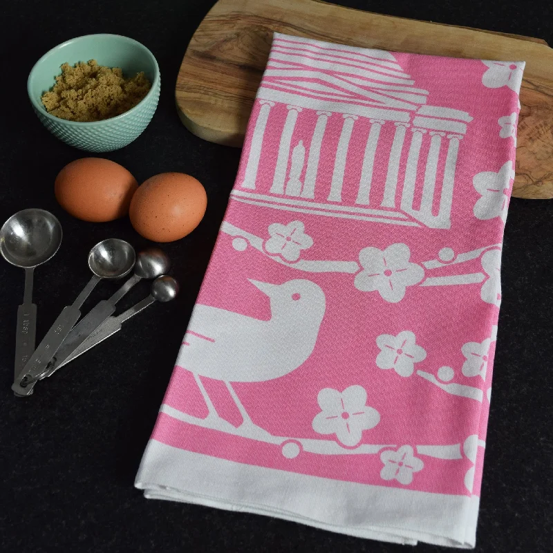 - Cat anti-jump window safety netPink Cherry Blossom Tea Towel