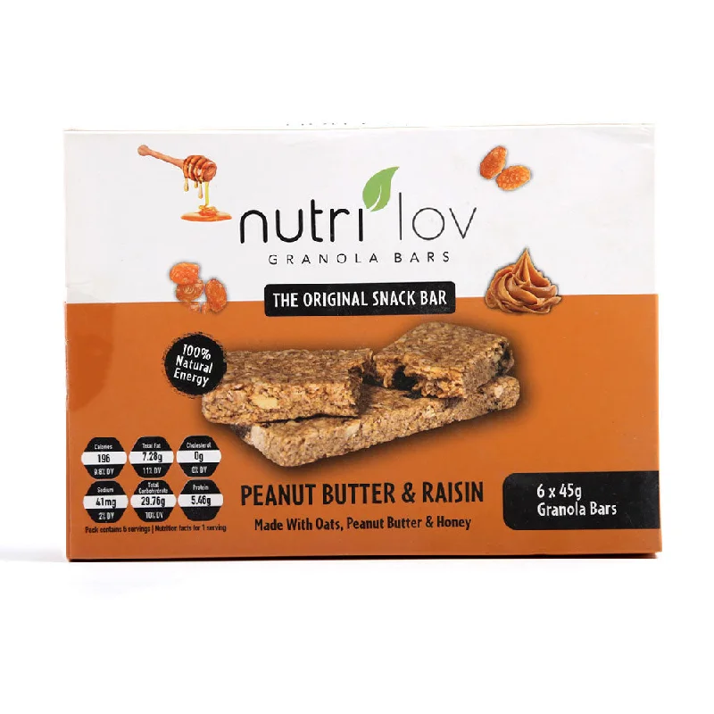 - Organic cotton dog bibsNutri Lov Nutrilov Peanut Butter & Raisin 6 Bar
