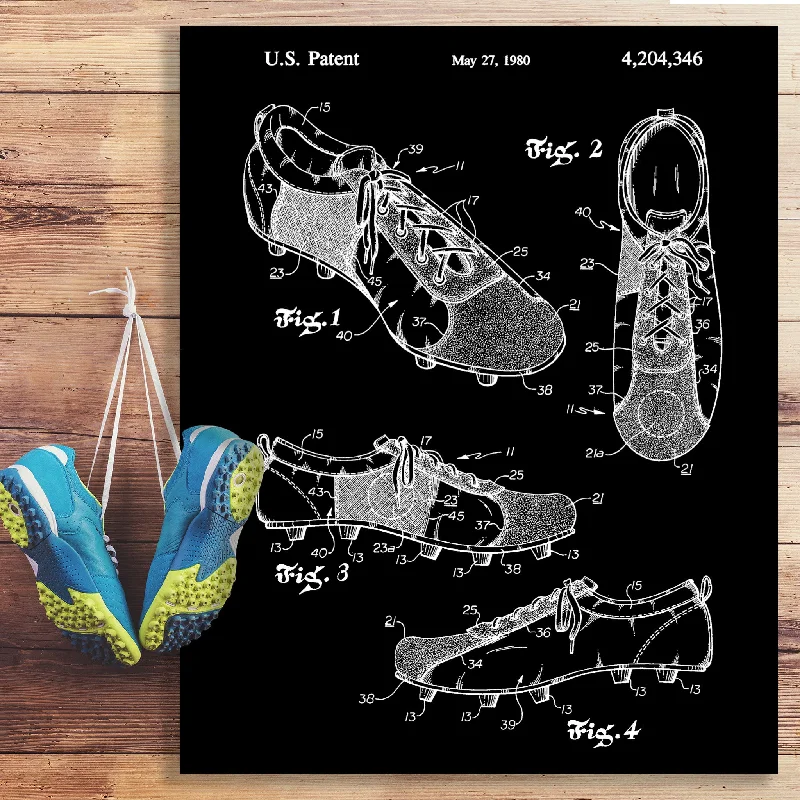 ---Soccer Shoe Canvas Patent Print