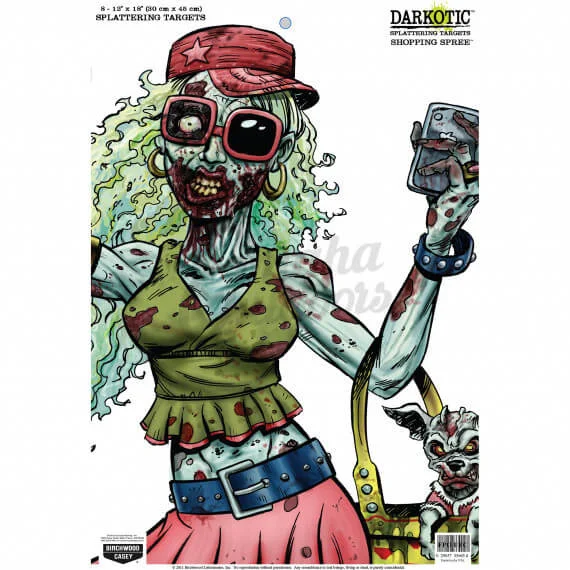 ---Birchwood Casey Darkotic Paper Target Zombie Shopping Spree 12"X18" 8 Sheets