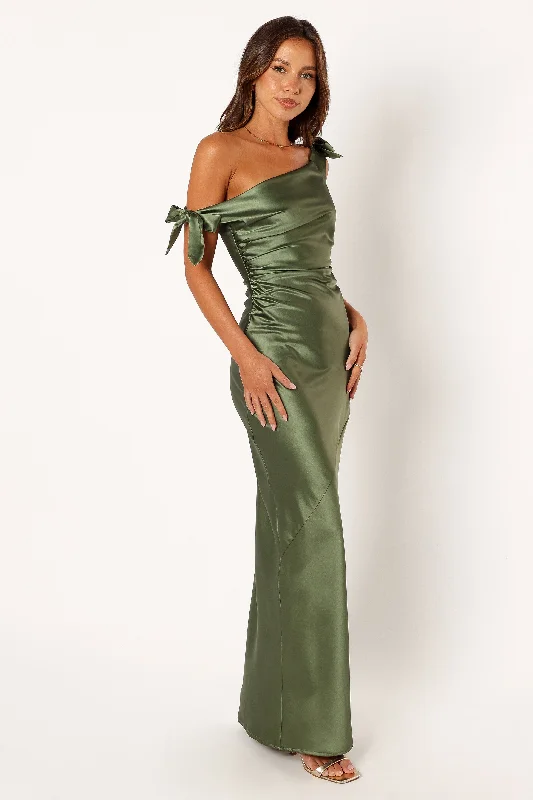 - Automatic temperature adjustment cat bedSelma Off Shoulder Maxi Dress - Olive