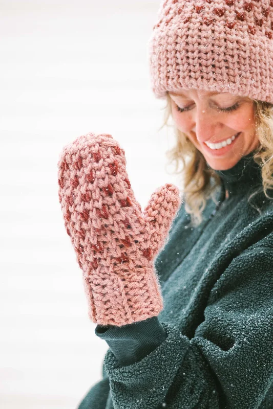 ---Crochet Kit - Faux "Knit" Beanie + Mittens