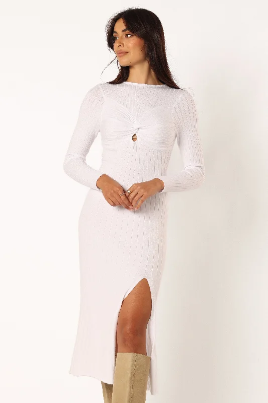 - Elderly dog ​​joint care mattressZayla Long Sleeve Midi Dress - Cream