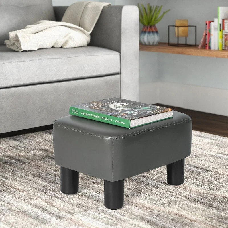 - Parrot climbing and standing wooden frameAdeco Small Footstool PU Leather Ottoman Footrest Modern Rectangular