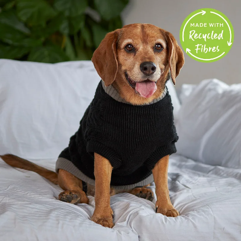 - Elderly dog ​​joint care mattressBlack Cable Knit Dog Jumper