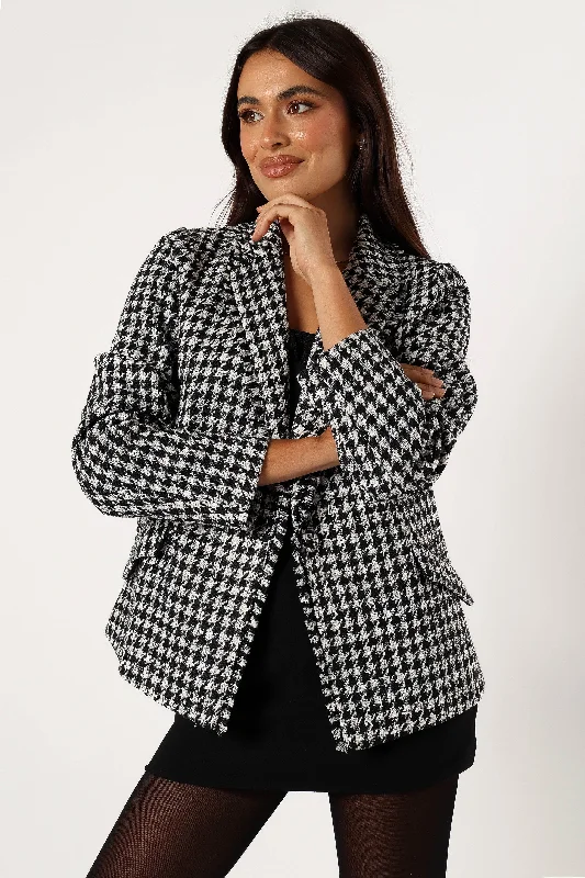 - Pregnant cat delivery room warming boxLeighton Houndstooth Blazer - Cream