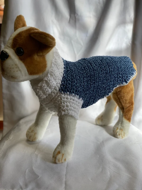 Pet ClothesExtra Small Blue and White Sweater