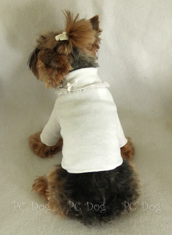 Pet Christmas clothesWhite Lace Turtleneck