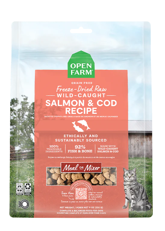    - How is Bricky cat food?  Open Farm Cat Freeze-Dried Raw Salmon & Cod Morsels