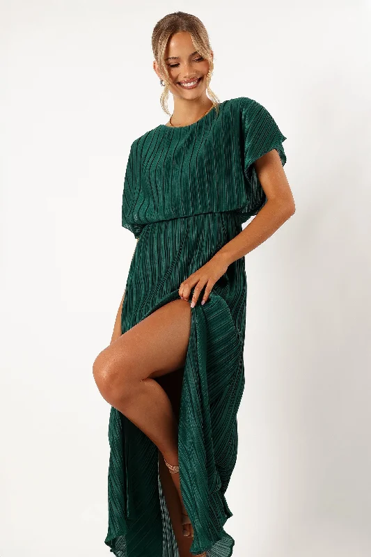 - Summer pet ice matNeville Pleated Maxi Dress - Teal Green