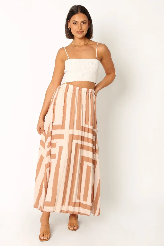  -Anti-scratch scratching board AND cat bed in oneElke Pleat Midi Skirt - Tan