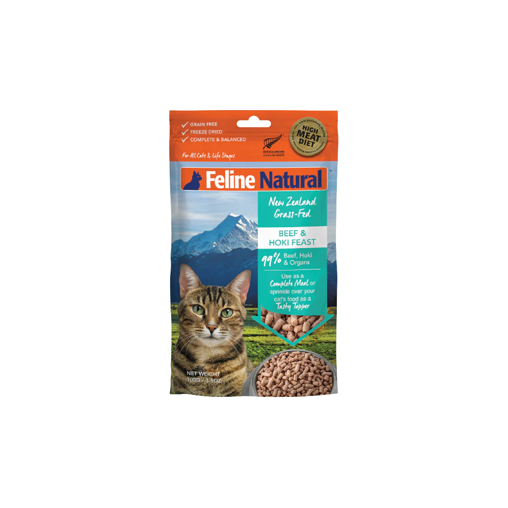    - Chicken flavor cat food  Feline Naturals Beef & Hoki 320g/11oz