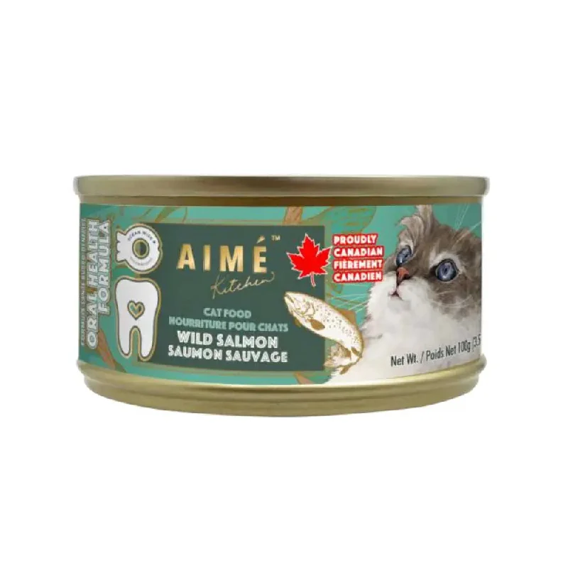 - Foldable and portable cat bagAime Kitchen Oral Health Minced Wild Salmon Wet Cat Food 24/3.5oz - Foldable and portable cat bagAime Kitchen Oral Health Minced Wild Salmon Wet Cat Food 24/3.5oz