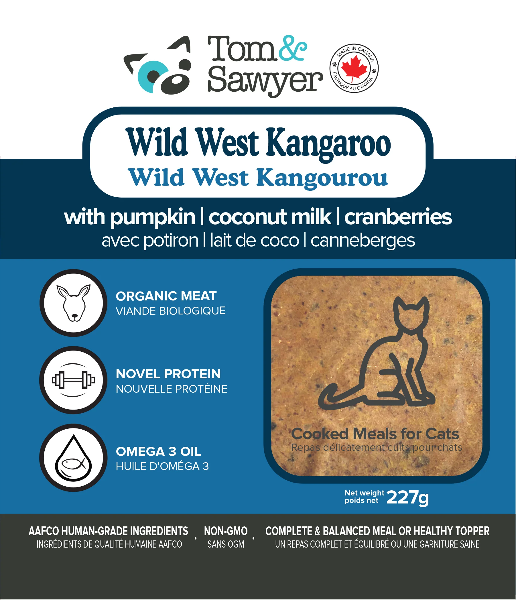    - Weight management cat food  Tom & Sawyer Cat Gently Cooked Wild West Kangaroo
