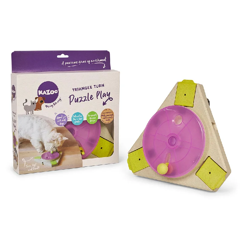 - Rabbit grass rack to prevent waste food boxTriangle Turn Interactive Puzzle Play Dog Toy