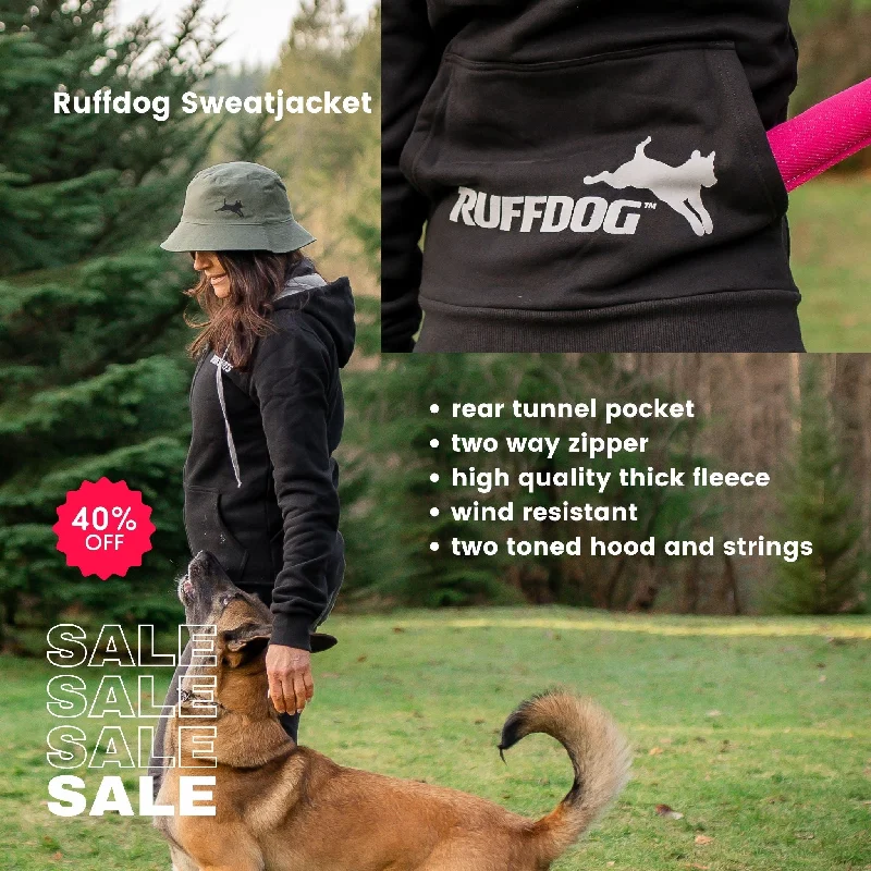 - Remote interactive pet feederRuffdog CLASSIC Black Sweatjacket SAVE 60% XS only