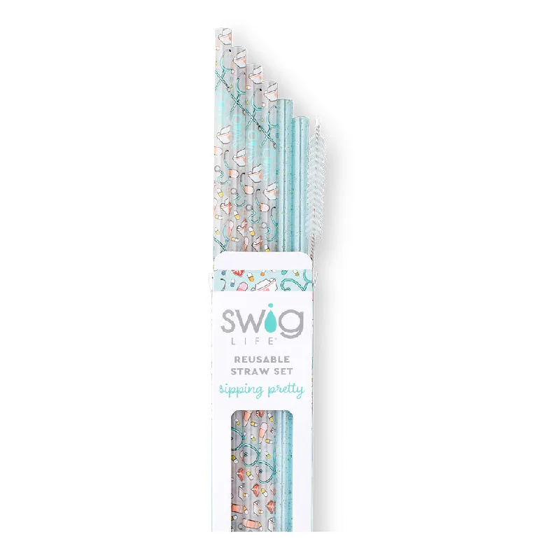 - Parrot climbing and standing wooden frameScrub Life + Aqua Glitter Reusable Straw Set