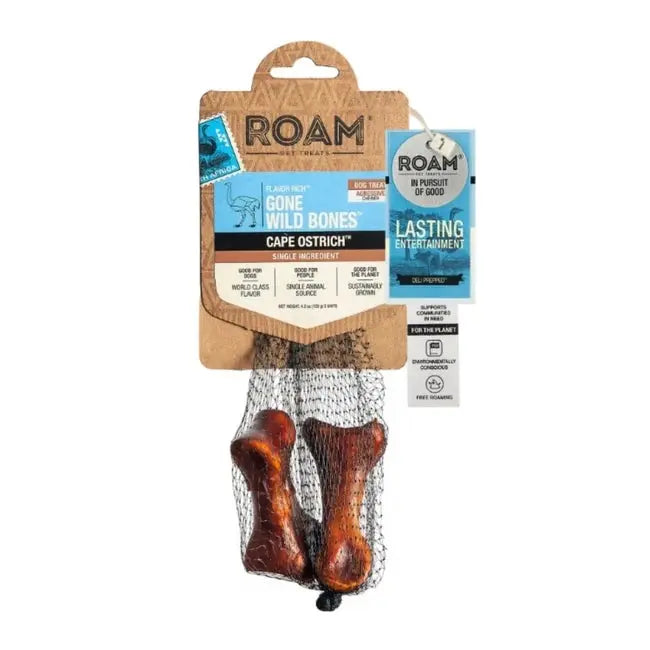  -Splash-proof food bowl AND Anti-choking slow food bowlRoam Pet Treats Long Lasting Ostrich Gone Wild Dog Bone Treat 2pk