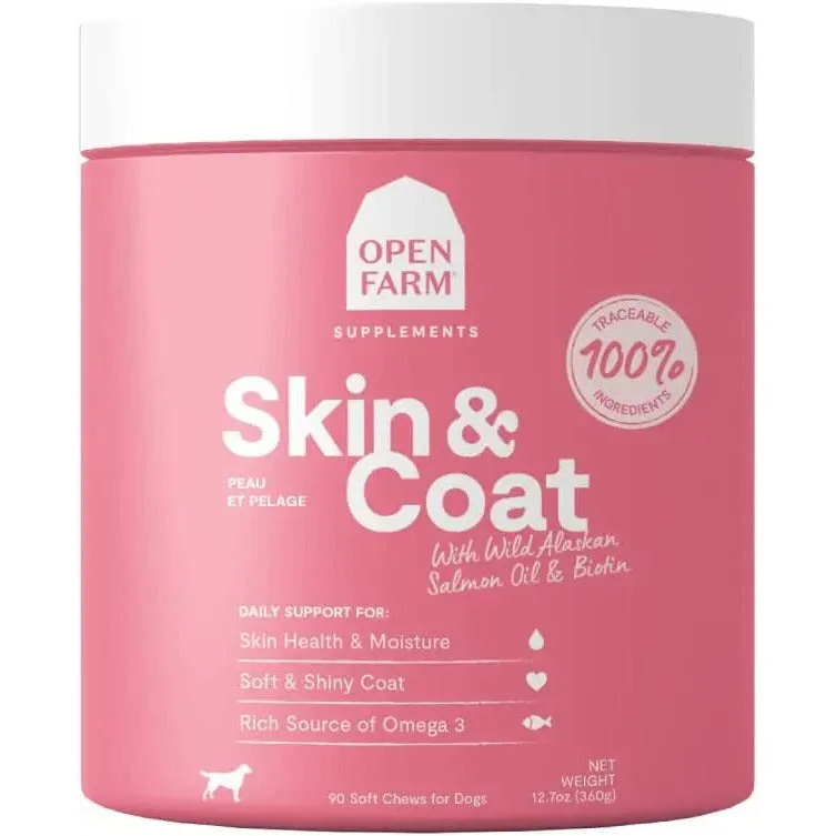 - Dog disposable foam shower gelOpen Farm Skin & Coat Chews Dog Supplement 90 Count