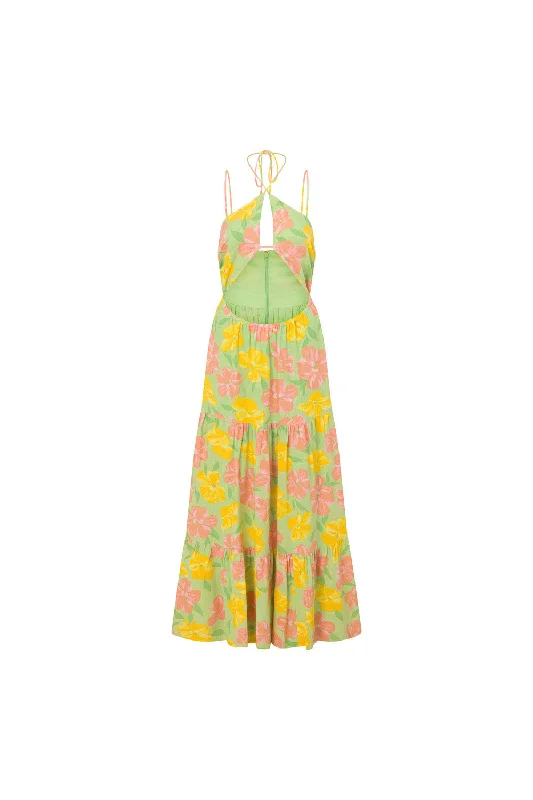 Addis Dress - Rose Fill Green