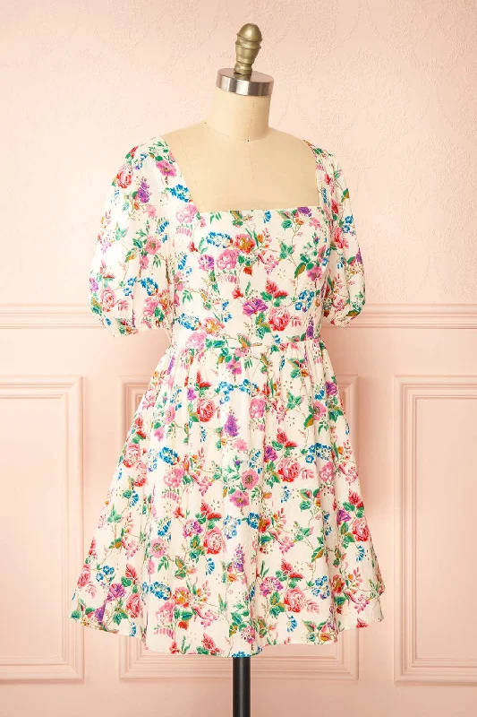 Emmelie | Colourful Floral Babydoll Dress