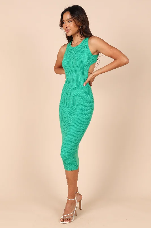 Sunshine Crossback Midi Dress - Green