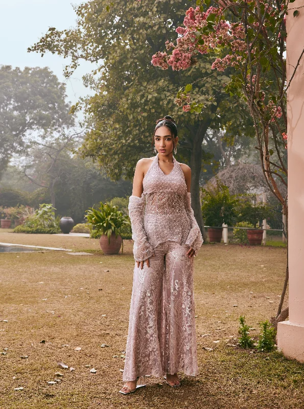 Aida Blush Pink Embroidered Sharara Set