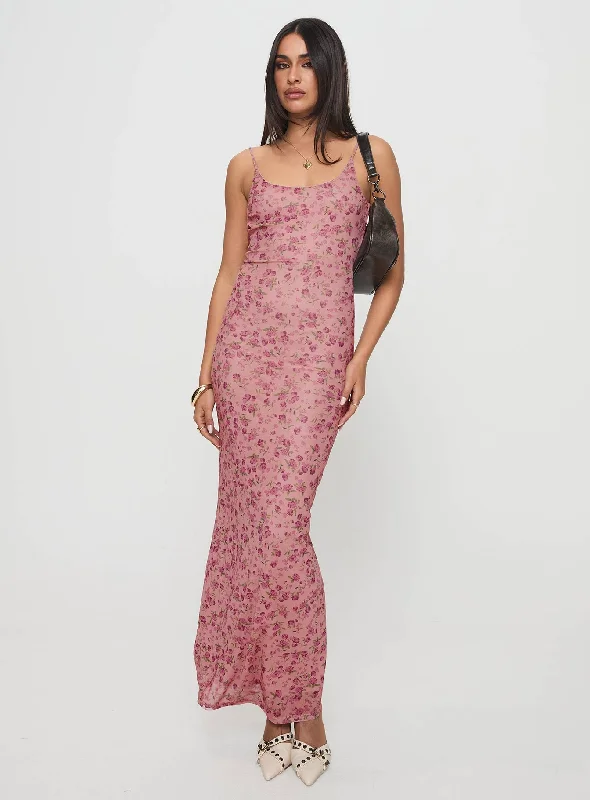 Kastin Maxi Dress Pink Floral